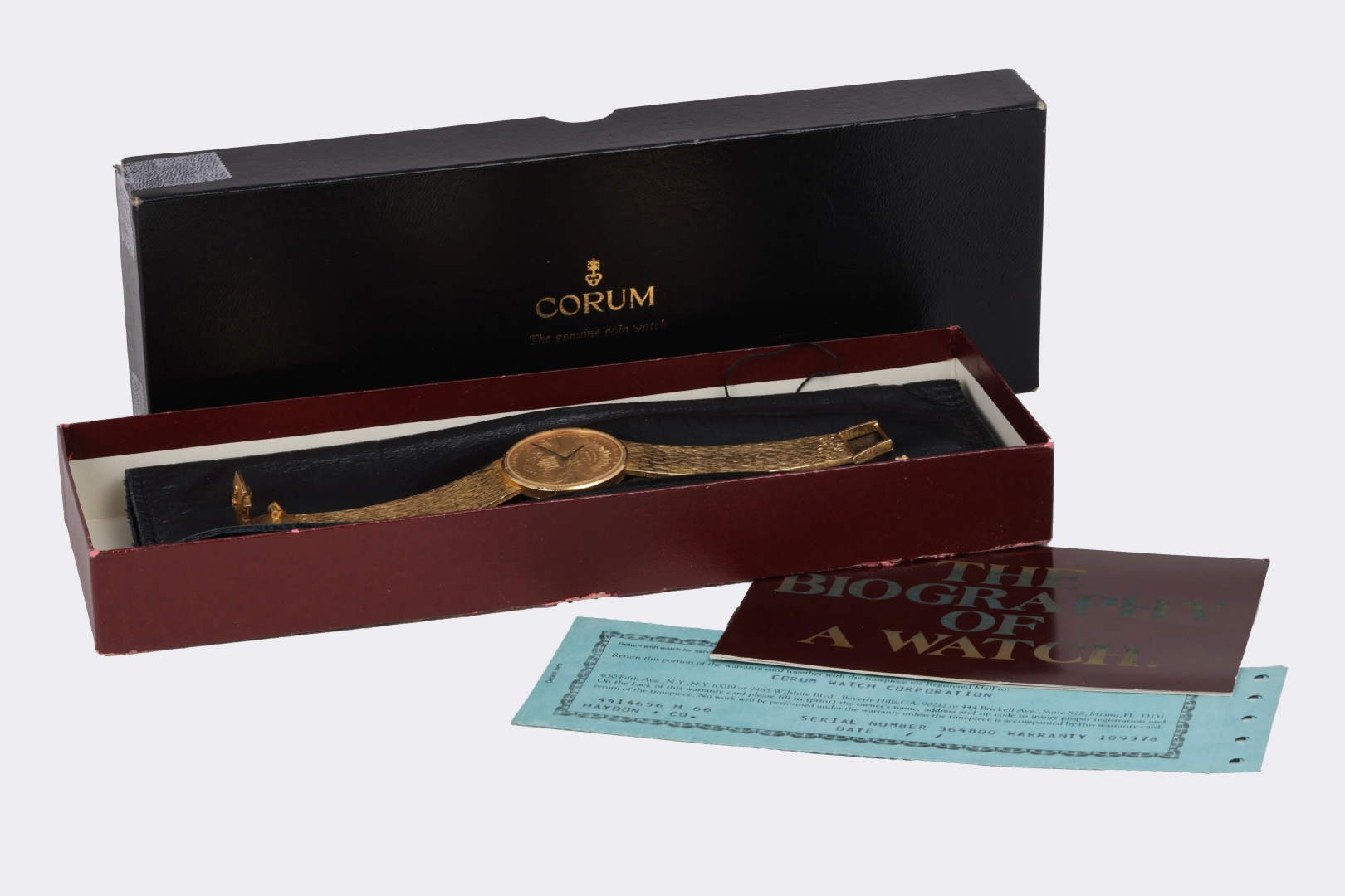 Corum $20 Liberty Head Double Eagle 18k Yellow Gold 35mm Quartz Watch (100.19g.)
