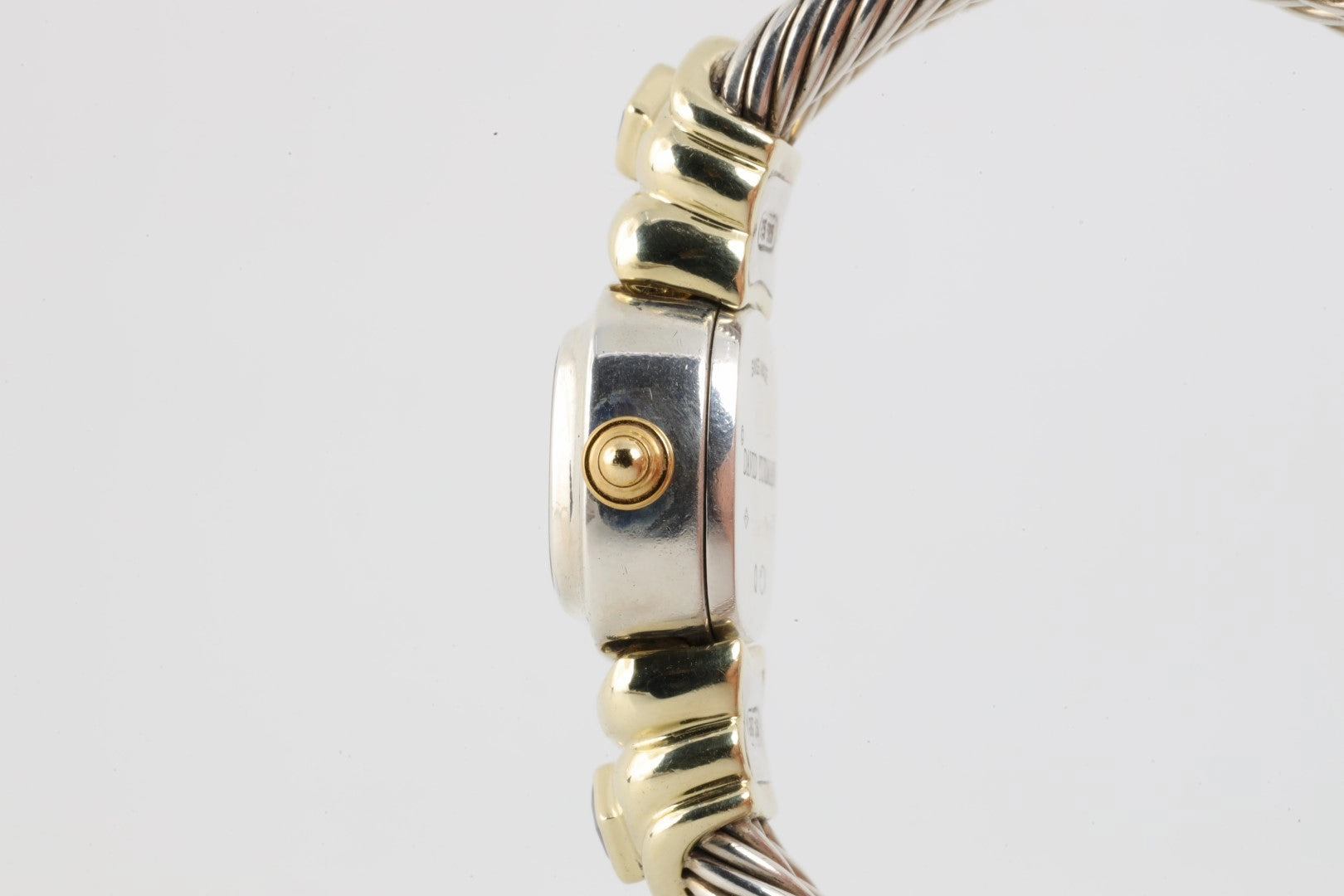 David Yurman 2 Row Cable Sterling Silver & 14K Yellow Gold 21mm Ladies Watch