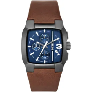 Diesel Men's Watch - Cliffhanger Quartz Chronograph Blue Dial Leather Strap | DZ4641