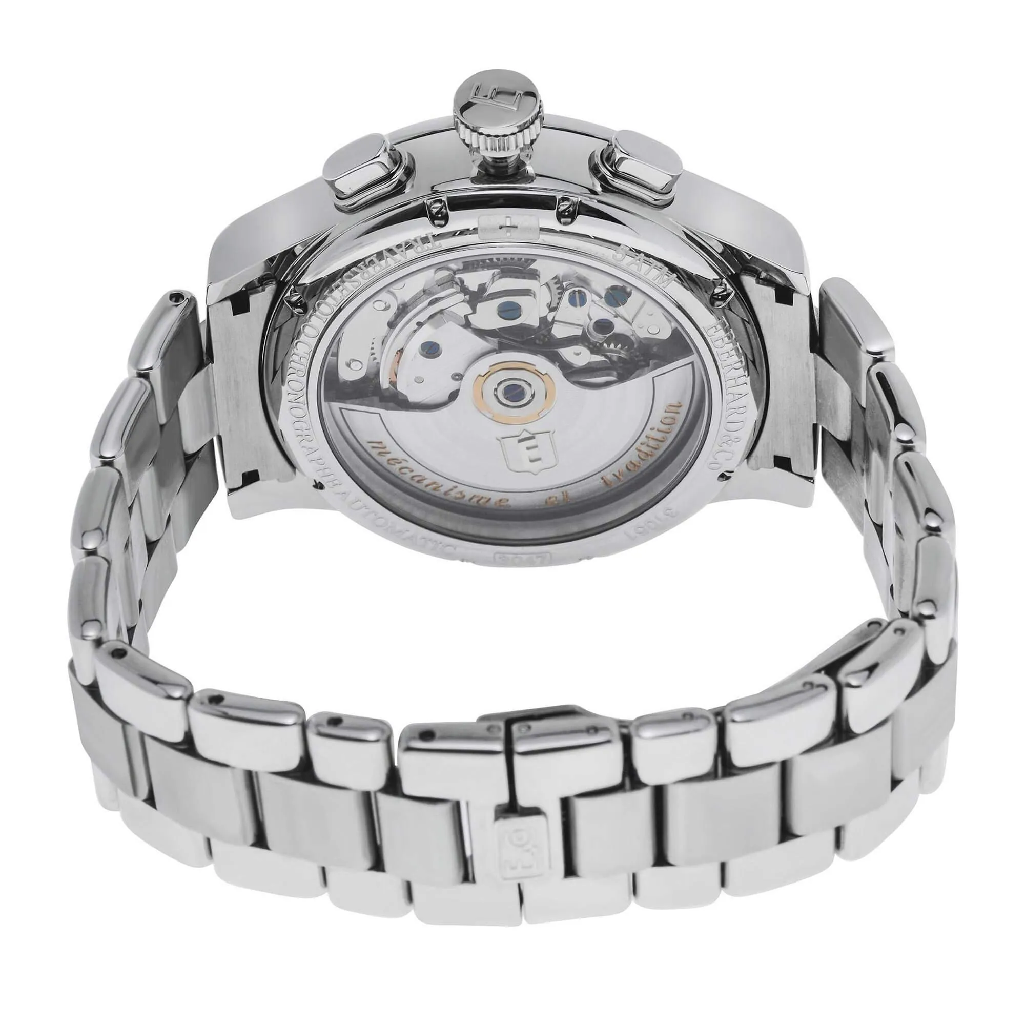 Eberhard & Co. Men's Watch - Traversetolo Chronograph White Dial Silver Bracelet | 31051.1