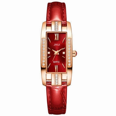 Elegant Square Small Green Women's Watch