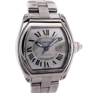 Estate Cartier Stainless Steel Roadster Silver Roman Dial 2510