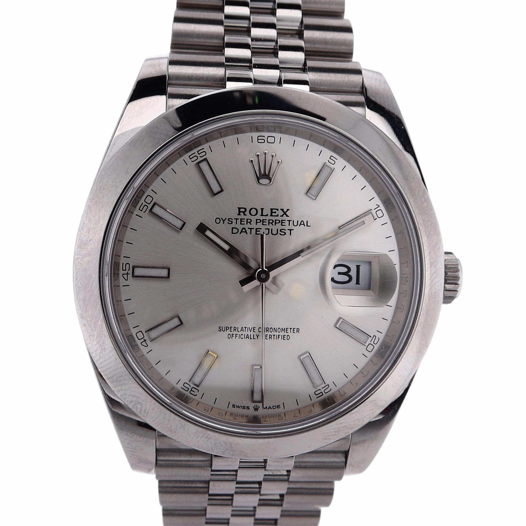 Estate Rolex Stainless Steel Gents OPDJ II 41mm Silver Dial 126300 Comes With Box And Card C.2020