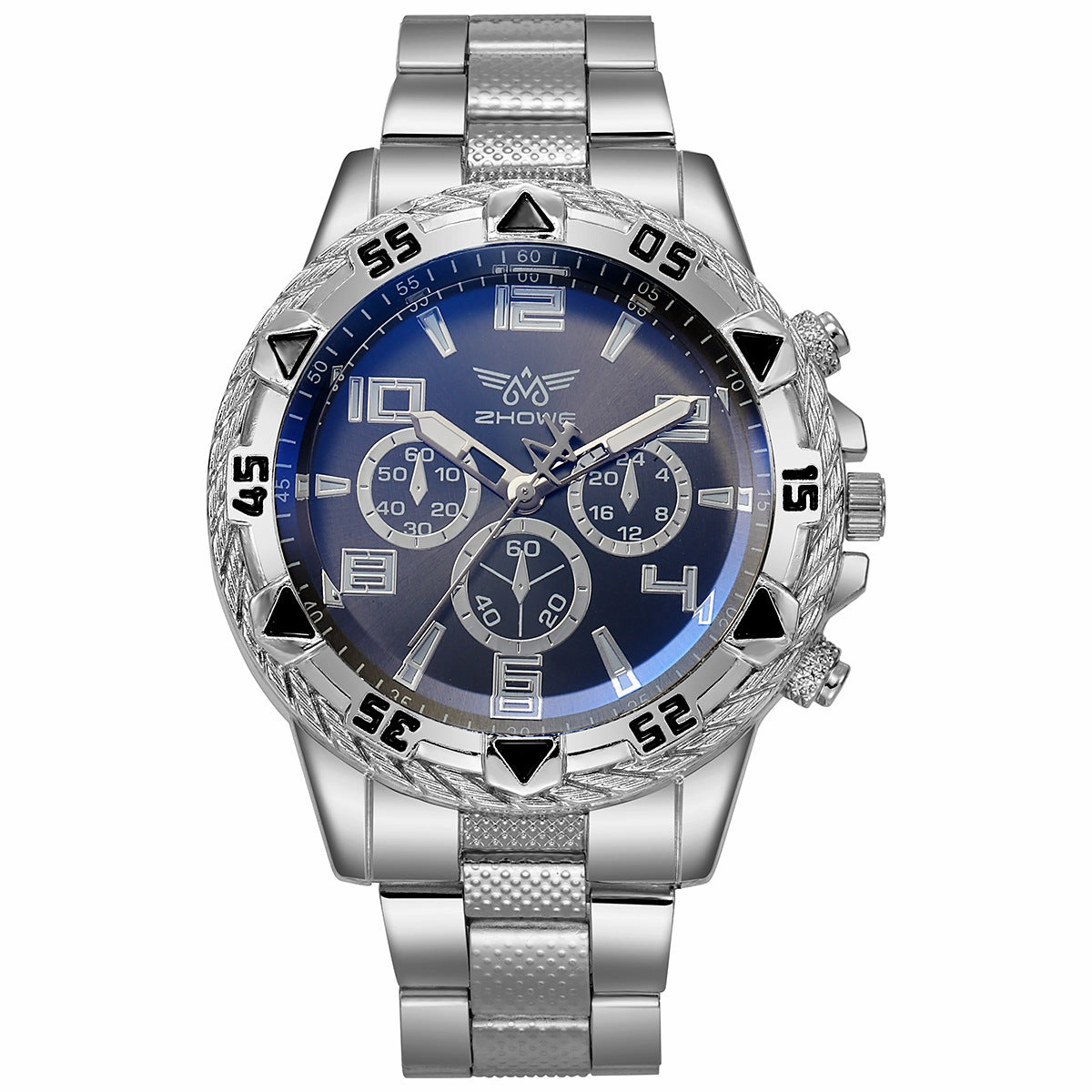 Fake Three-Eye Steel Band Men's Watch