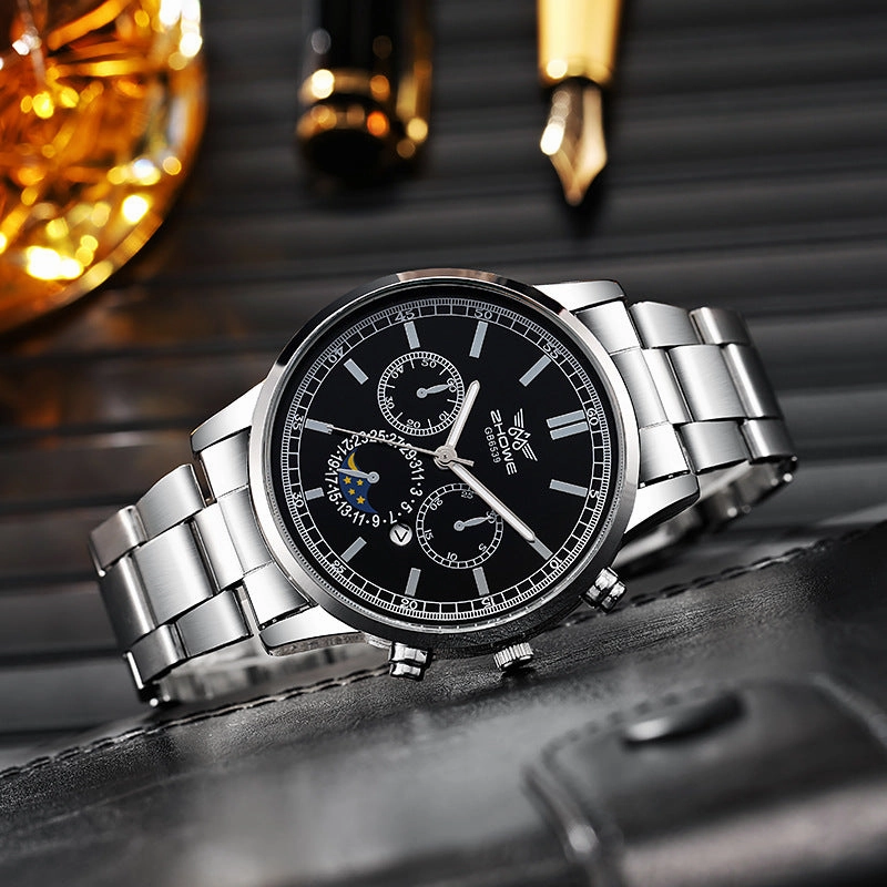 Fashion Faux Three-Eye Men's Quartz Watch