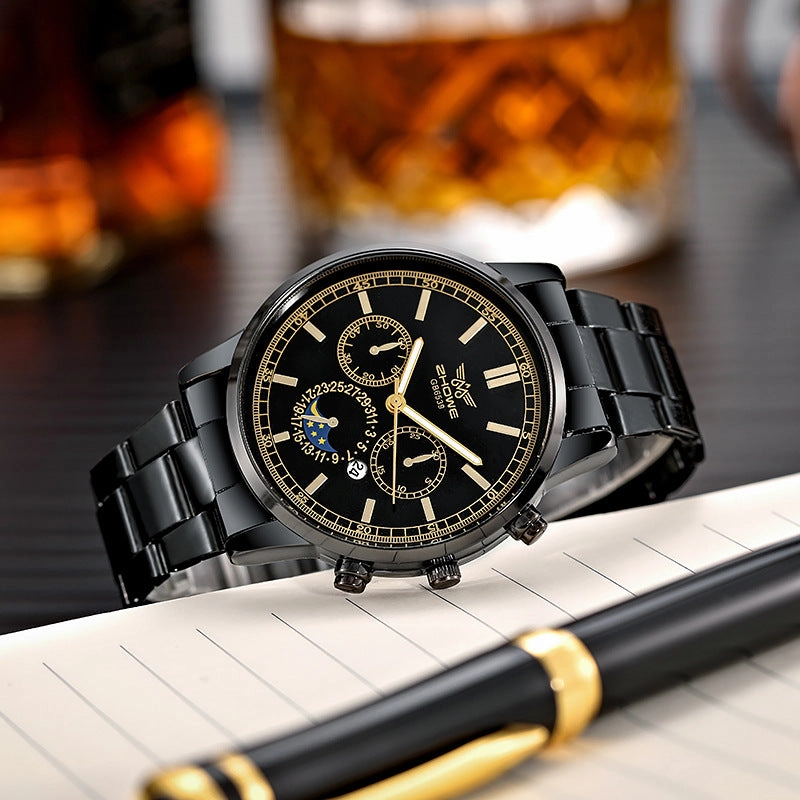 Fashion Faux Three-Eye Men's Quartz Watch