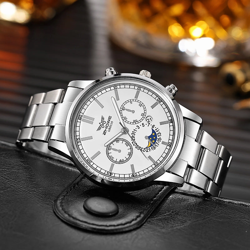 Fashion Faux Three-Eye Men's Quartz Watch
