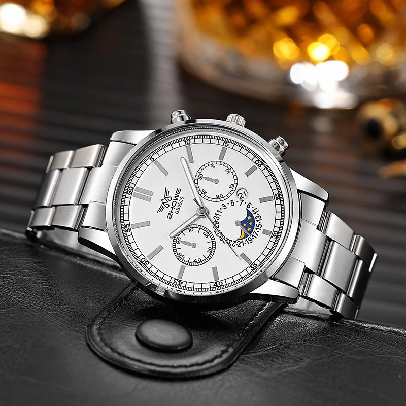 Fashion Faux Three-Eye Men's Quartz Watch
