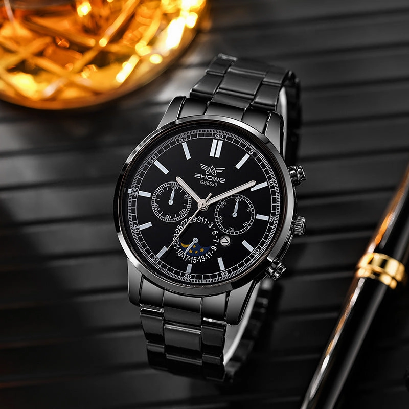 Fashion Faux Three-Eye Men's Quartz Watch