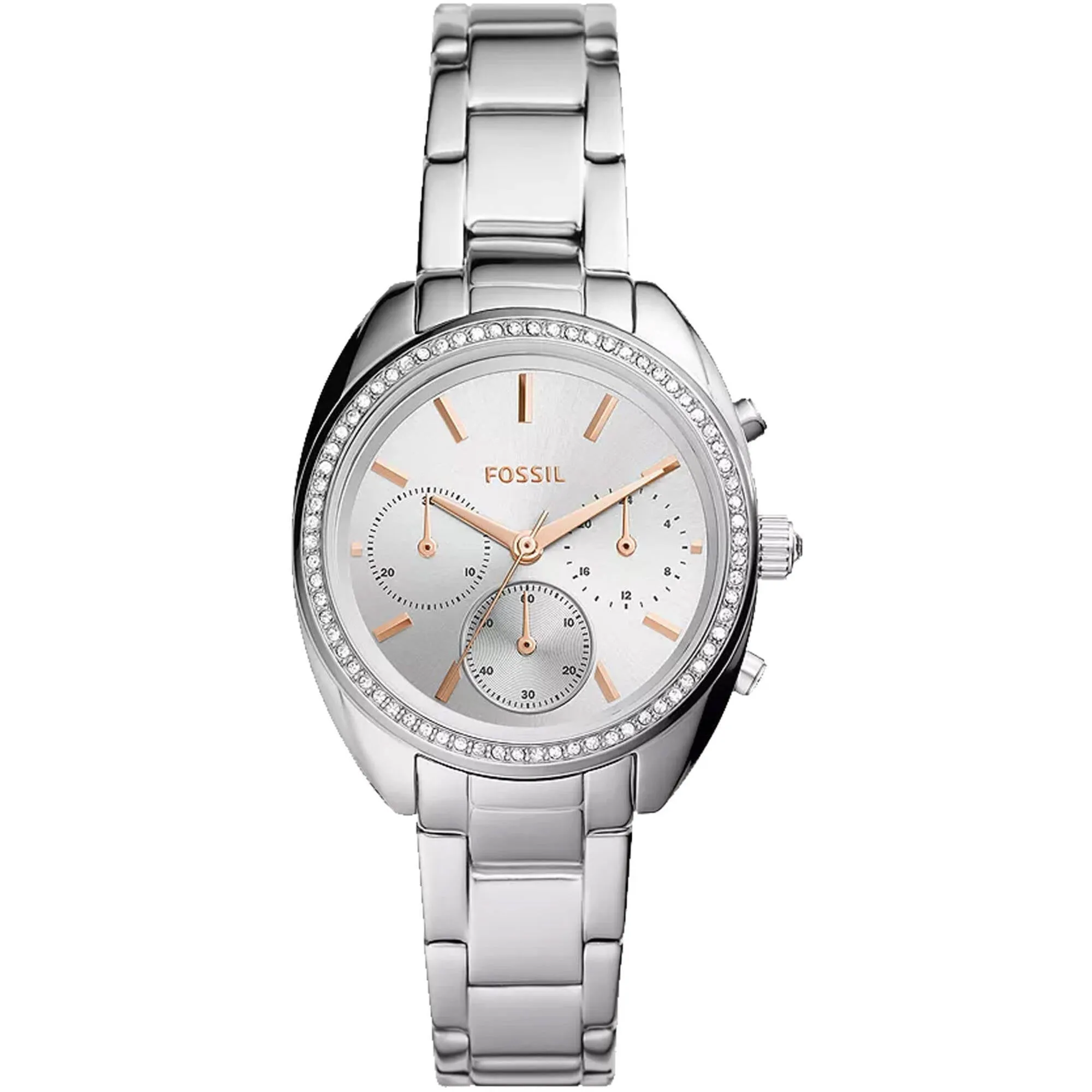 Fossil Women's Watch - Vale Quartz Silver Dial Stainless Steel Bracelet | BQ3657