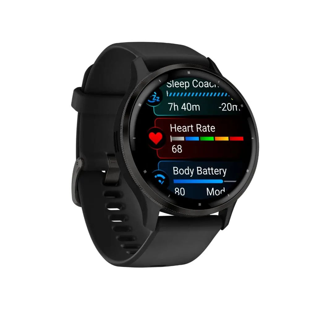 Garmin Venu 3 Slate Stainless Steel Bezel with Black Case Unisex Smartwatch GM-010-02784-51