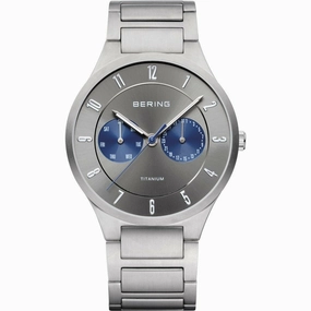 Gentlemen's Bering 39mm Titanium Multifunction Quartz Bracelet Watch, 11539-777