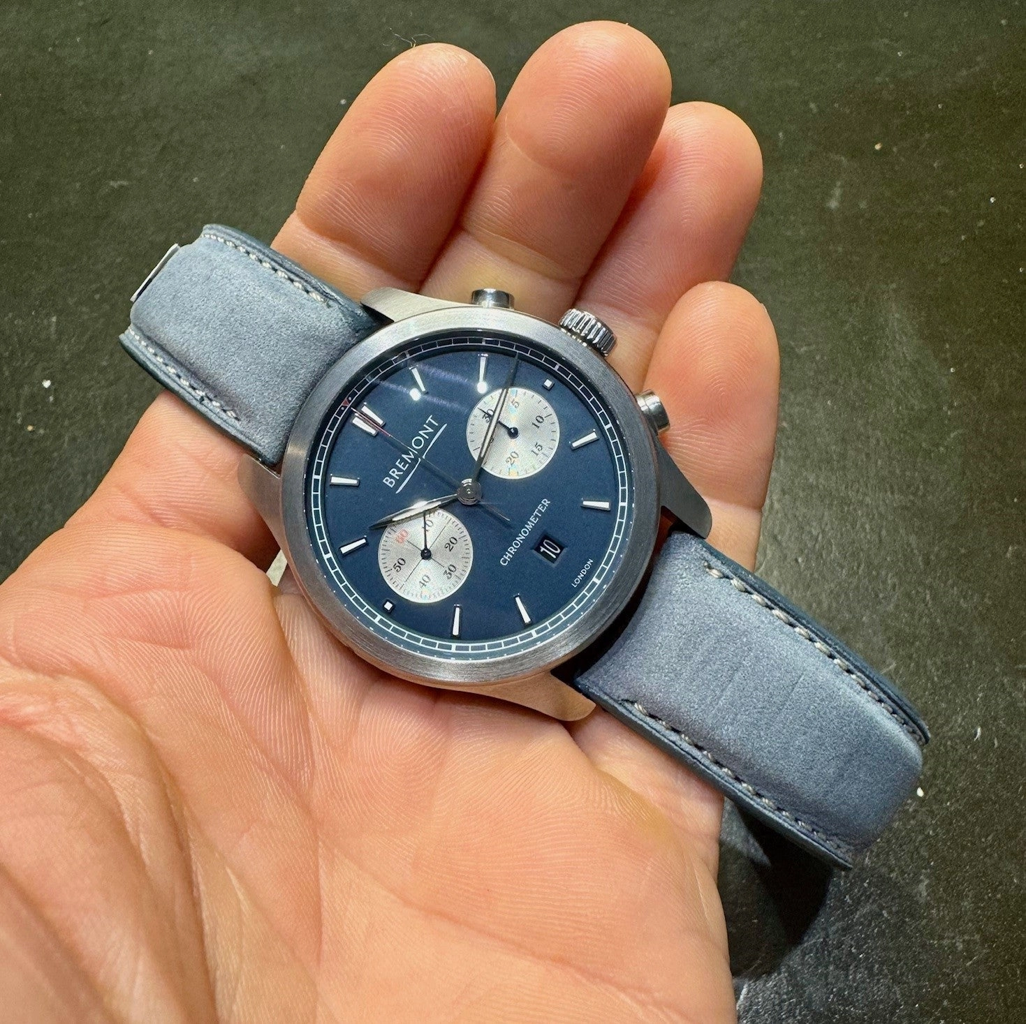 Gentlemen's Bremont ALT1-C Stainless Steel Automatic Chronograph Blue Nubuck Strap Watch, ALT1-C/BL