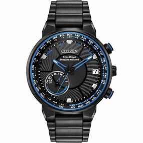 Gentlemen's Citizen Satellite Wave GPS Eco-Drive Black PVD Bracelet Watch, CC3038-51E