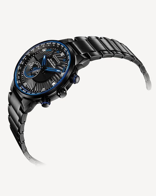 Gentlemen's Citizen Satellite Wave GPS Eco-Drive Black PVD Bracelet Watch, CC3038-51E