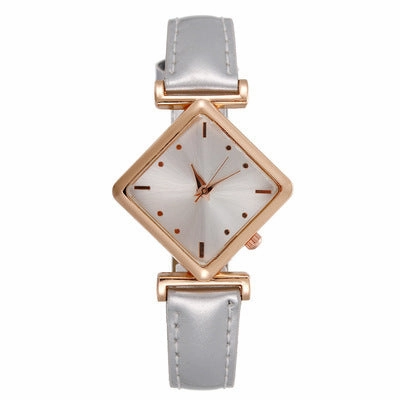Glossy Leather Strap Womens Watch