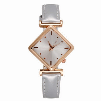 Glossy Leather Strap Womens Watch