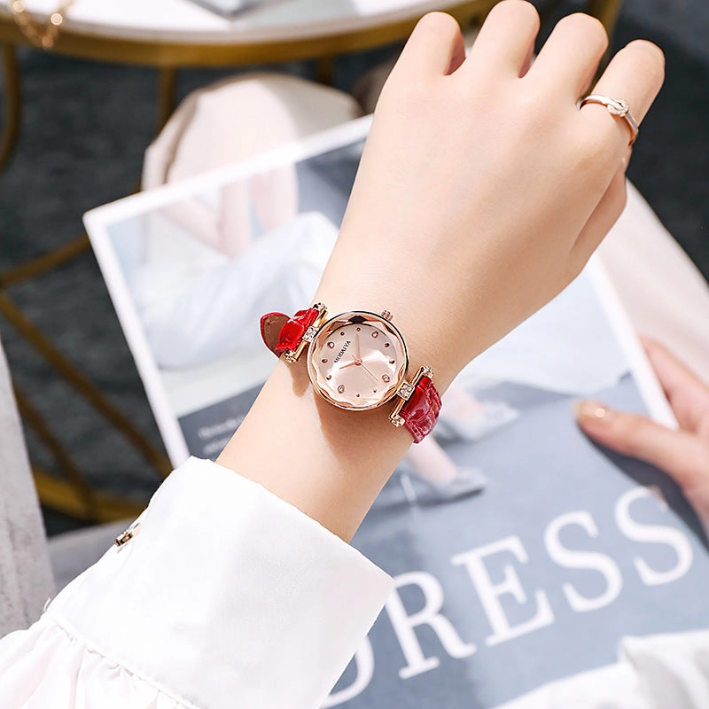 Green Dial Quartz Watch Trendy Women's Wristwatch