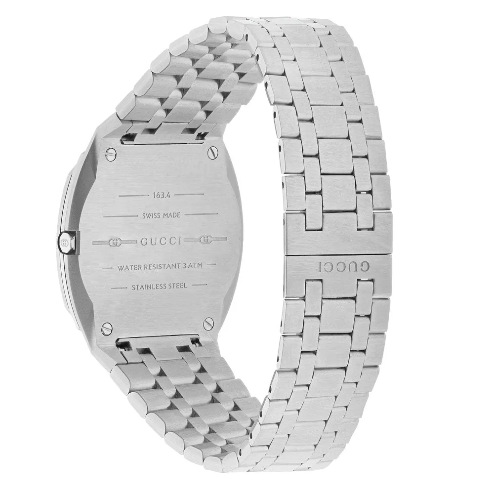 Gucci 25H 34mm Silver Dial Stainless Steel Watch YA163402