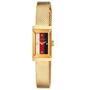 Gucci G-Frame Gold PVD Mesh Strap Ladies Watch YA147511