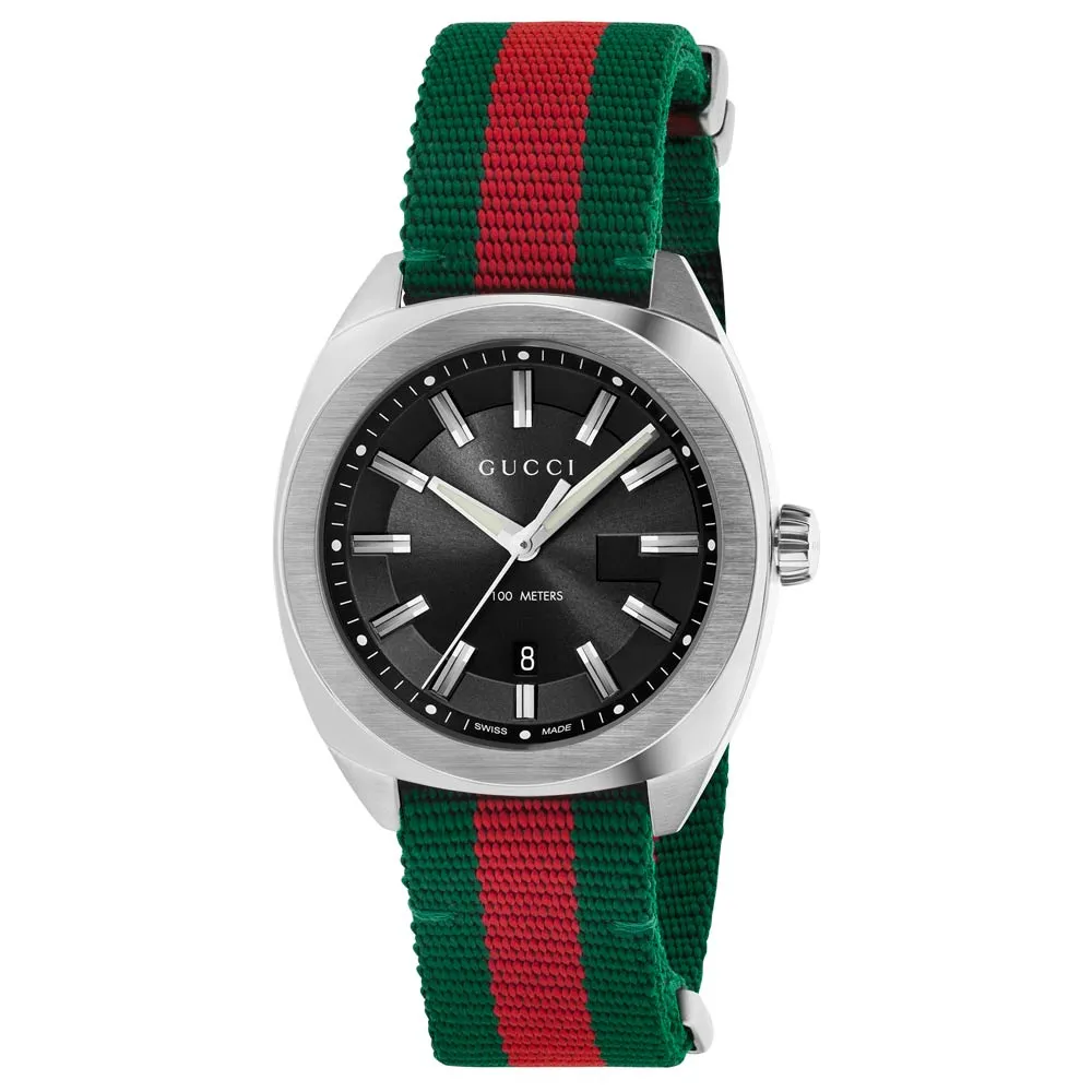 Gucci GG2570 Black Dial 41mm Stainless Steel Gents Watch YA142305
