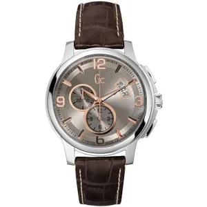 Guess Men's Watch - Classica Quartz Chrono Taupe Dial Leather Strap | X83009G1S