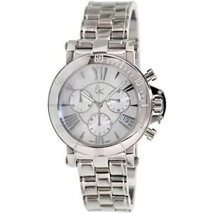 Guess Women's Watch - Sport Chronograph White Mop Dial Silver Bracelet | X73001M1S