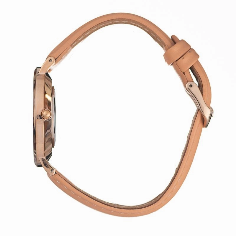 Hallmark Gents Leather Tan Strap White Dial Watch