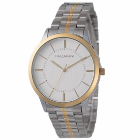 Hallmark Gents Two-Tone Metal Strap White Dial Watch