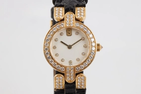 Harry Winston Premier 18K Yellow Gold Diamond Bezel & Lugs 22mm Ladies Watch