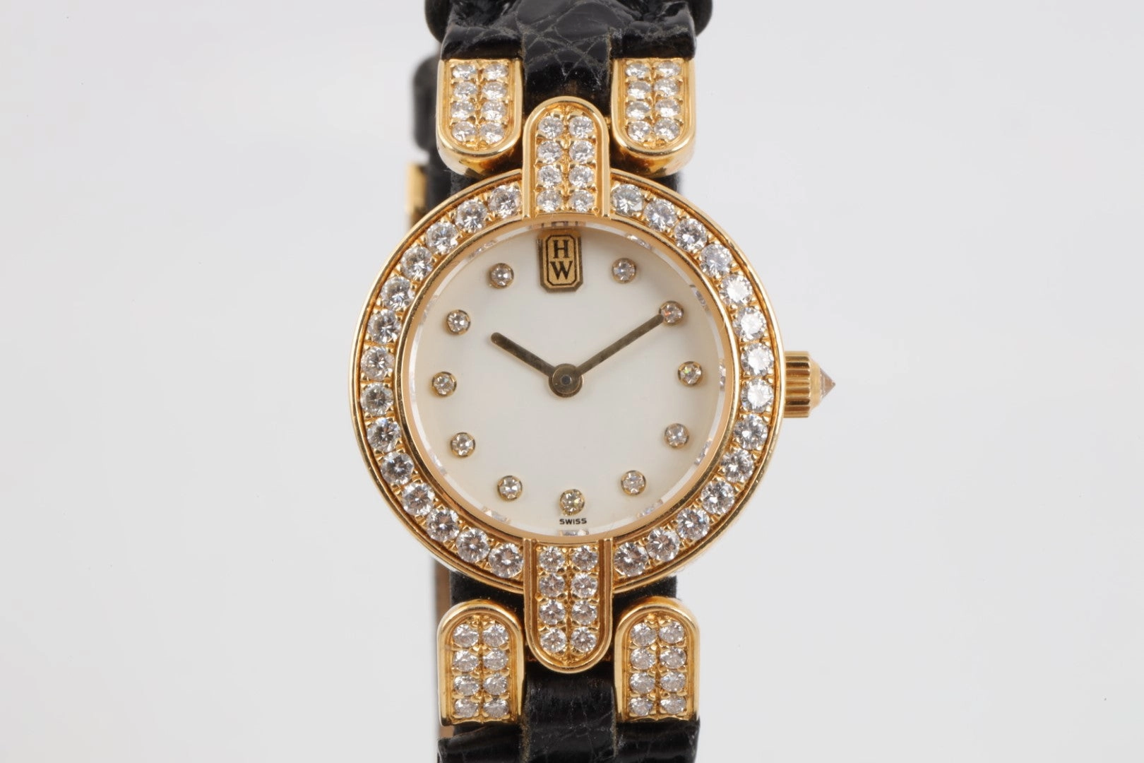 Harry Winston Premier 18K Yellow Gold Diamond Bezel & Lugs 22mm Ladies Watch