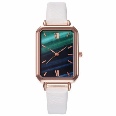 Hot-Selling Square Green Women's Quartz Watch
