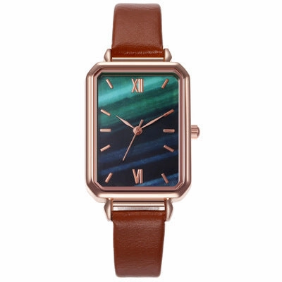 Hot-Selling Square Green Women's Quartz Watch
