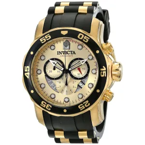 Invicta 17566 Men's Pro Diver Quartz Gold Tone Dial Chronograph Watch