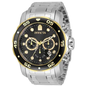 Invicta Men's Chrono Watch - Pro Diver Black and Gold Tone Rotating Bezel | 33999