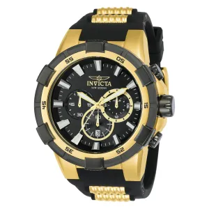 Invicta Men's Chronograph Watch - Aviator Black and Gold Tone Strap | 23693
