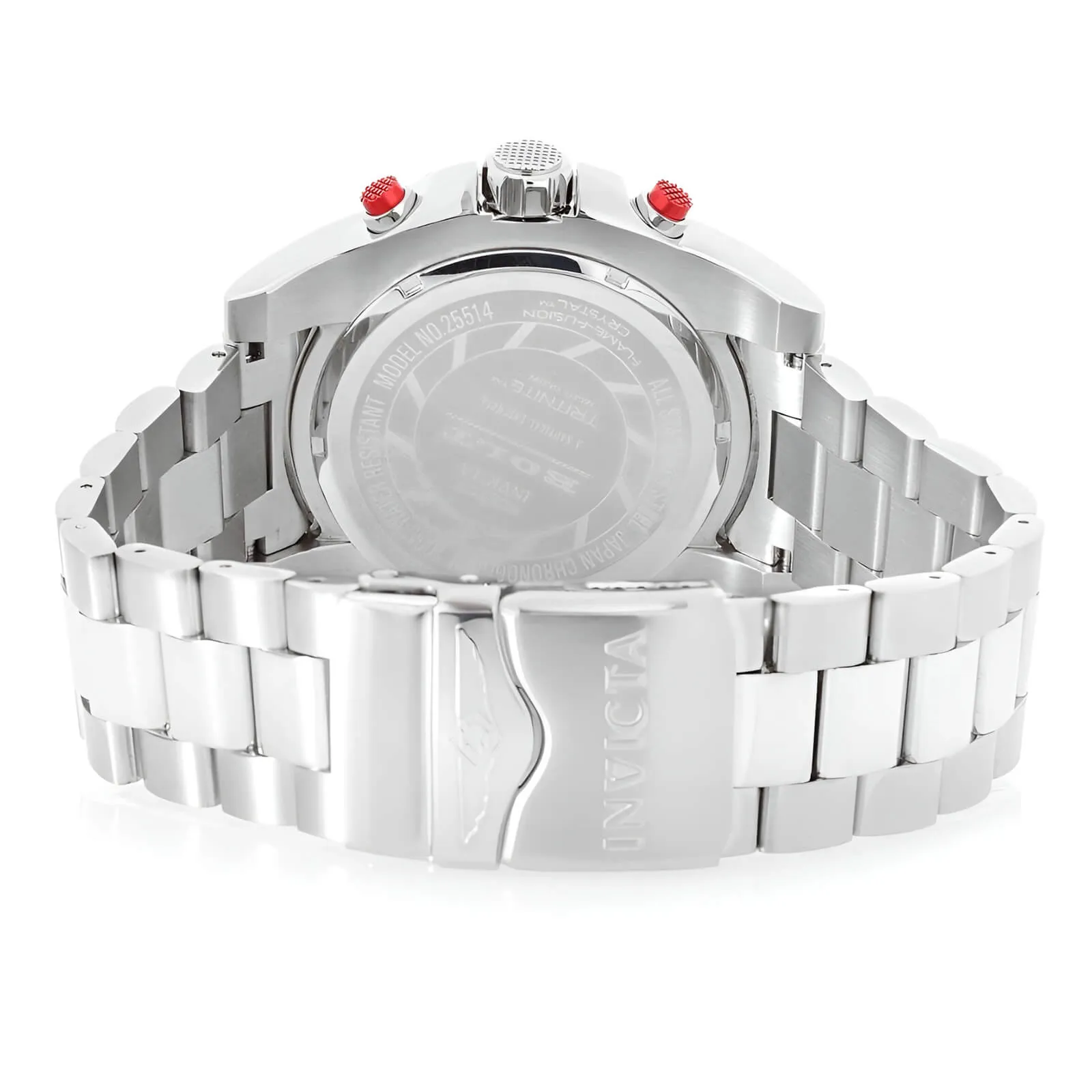 Invicta Men's Chronograph Watch - Bolt Red Dial Stainless Steel Bracelet | 25513