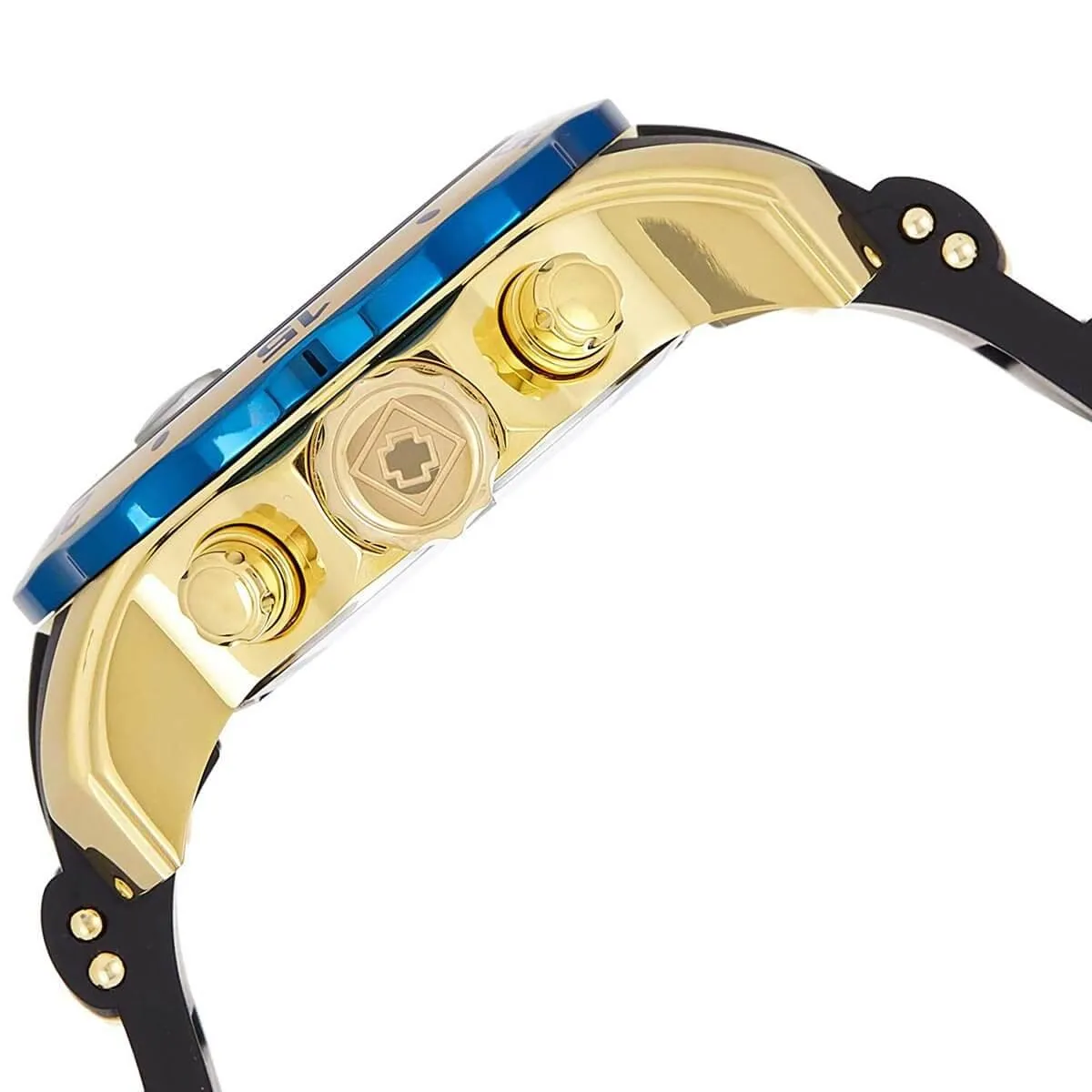 Invicta Men's Chronograph Watch - Pro Diver Gold Dial Yellow Gold Steel & Rubber Band