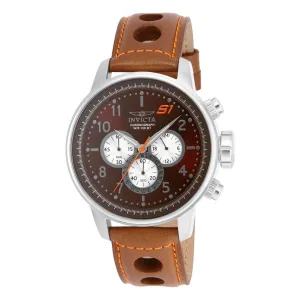 Invicta Men's Chronograph Watch - S1 Rally Brown Dial Leather Strap | 16015