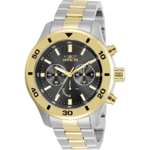 Invicta Men's Chronograph Watch - Specialty Black Dial Two Tone Bracelet | 28889