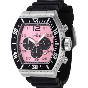 Invicta Men's Quartz Watch - Pro Diver Chronograph Pink, Black Dial Strap | 47286