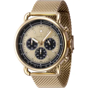 Invicta Men's Quartz Watch - Speedway Chronograph Gold Tone Dial Mesh Bracelet | 47360