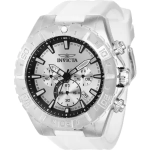 Invicta Men's Watch - Aviator Chronograph Silver Dial White Silicone Strap | 37634