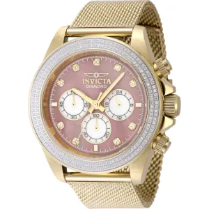 Invicta Men's Watch - Elite Diamond Quartz Chrono Yellow Gold Mesh Bracelet | 48755