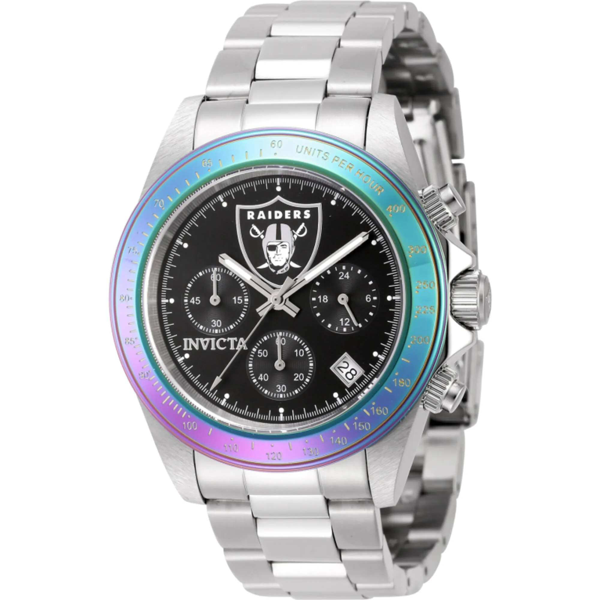 Invicta Men's Watch - NFL Las Vegas Raiders Quartz Chrono Silver Bracelet | 44983