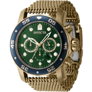 Invicta Men's Watch - Pro Diver Chronograph Green Dial Yellow Gold Bracelet | 47241