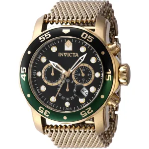Invicta Men's Watch - Pro Diver Quartz Black Dial Yellow Gold Mesh Bracelet | 47632