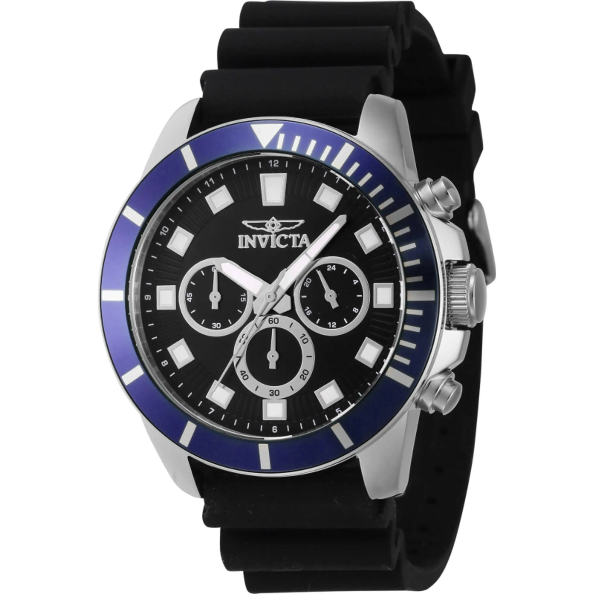 Invicta Men's Watch - Pro Diver Quartz Chrono Black Silicone Rubber Strap | 46079