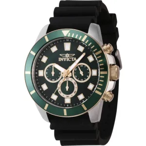 Invicta Men's Watch - Pro Diver Quartz Chronograph Green Dial Silicone Strap | 46083