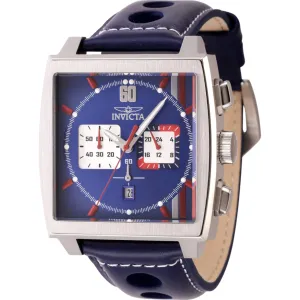 Invicta Men's Watch - S1 Rally Chronograph Navy Blue Leather Strap Quartz | 44749